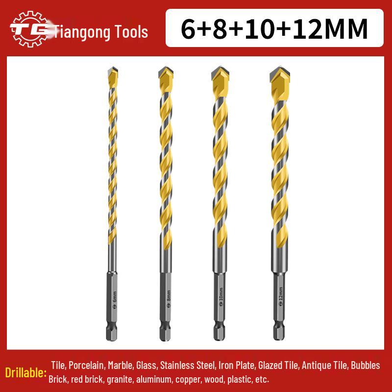 Tiangong Hex Shank Triangle Drill Bit for Concrete, Cement, and Brick Walls