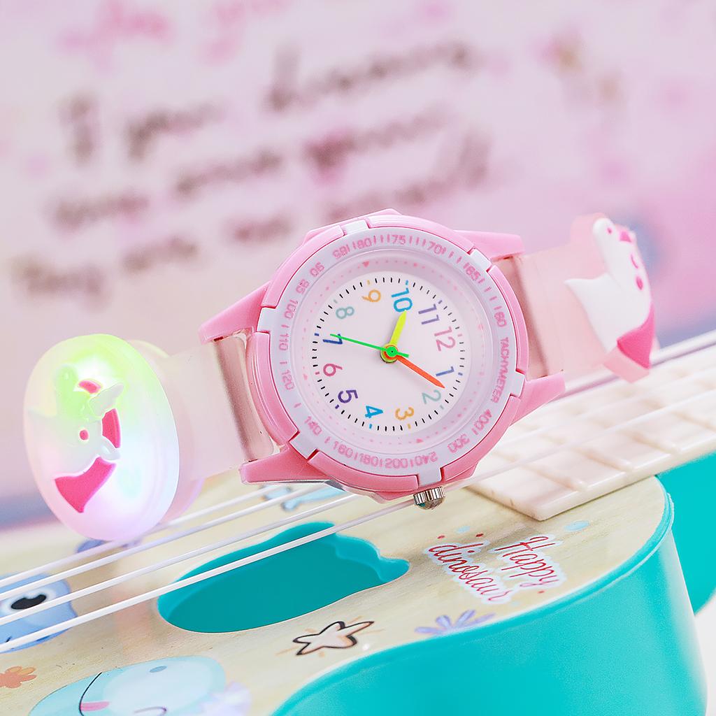 Cartoon Party Unicorn Glow Watch Colorful Hand Scale Quartz Watch for Halloween Christmas Gifts