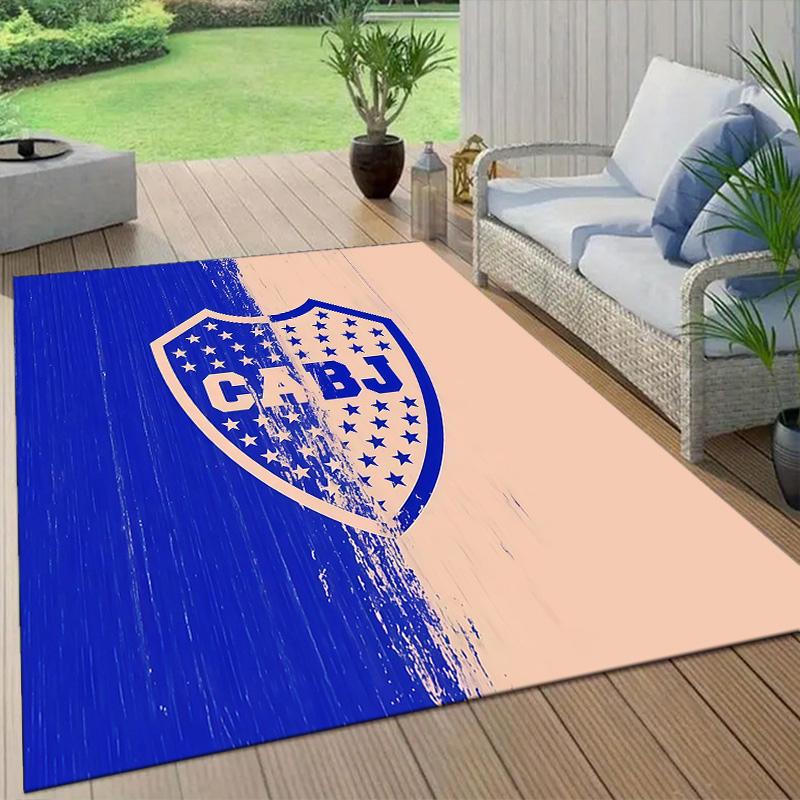 Club Atletico Boca Juniors2 Flannel Pattern Square Carpet,Area Rug,Carpet Rug for Living Room Bedroom Sofa Playroom Decor,Non-slip Floor Mat