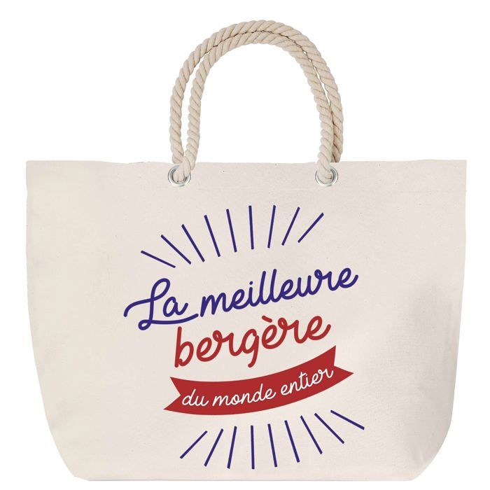 Sac de plage - PLANETEE - Bergère - Anse corde - Grand format - Personnalisé