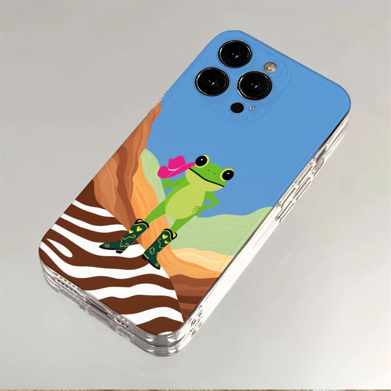 Cute Frog Phone Case for iPhone 17 Air 16 15 14 13 12 11 Pro Max Plus Mini Xs X 8 7 Soft Transparent Cover Fundas Accessory
