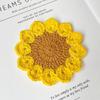 Hand-woven Sunflower Coaster Creative Home Ornament Thermal Insulation Table Mat Versatile Holiday Gift