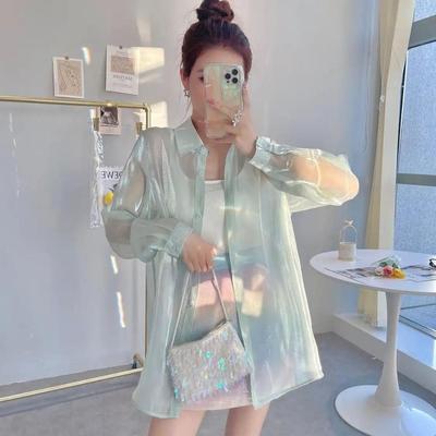 Summer Long Sleeved Shirt Women's Flowing Gauze Face Youthful and Stylish POLO Shirt Sun Protection Shirt Women's Top