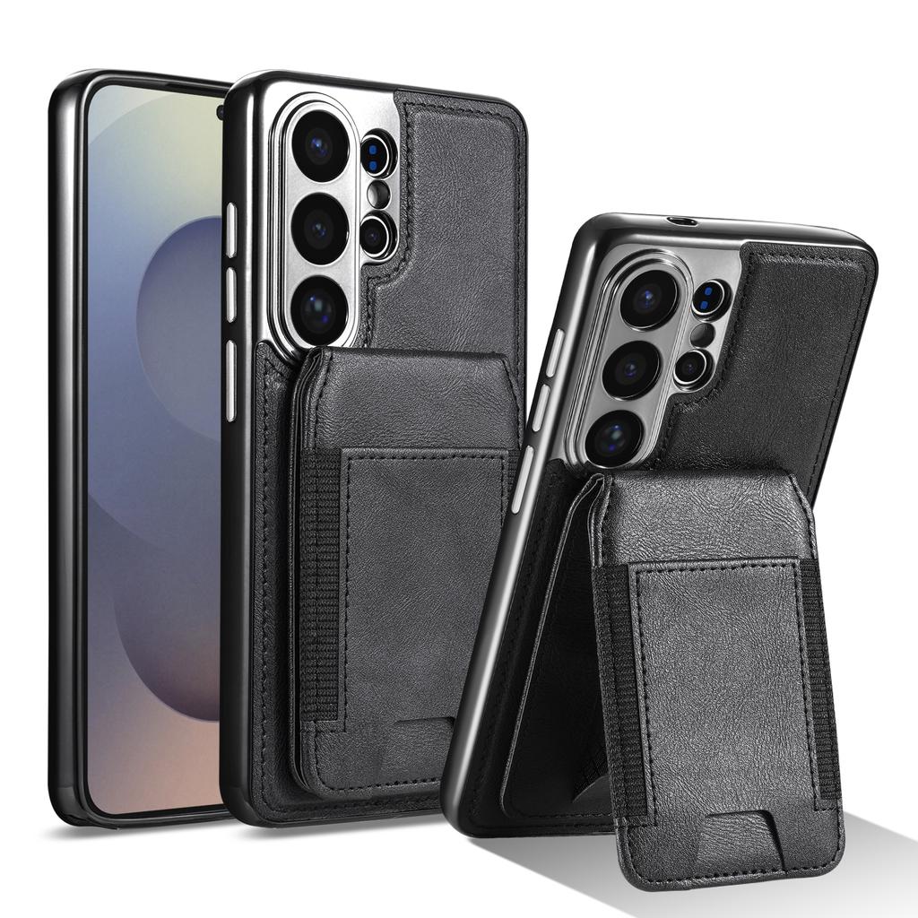 Vintage Leather Magnetic Case For Samsung Galaxy S26 Ultra S26+ Plus With Magnetic Kickstand Wallet Pocket Card Slot Holder