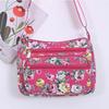 2025 New Fashion Joker Printed Lightweight Canvas Shoulder Bag Large Capacity Multi-pocket Zipper Crossbody Bag Middle-aged Mother Bag