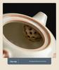 Peony Flower Xishi Handle Ceramic Teapot – Retro Anti-Scald Kung Fu Tea Set