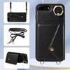 Per iPhone 6/6s/6Plus/7/8,7Plus/8Plus,iPhone SE (2020/2022) Tracolla Corda Anello Staffa Design Porta Carte Slot Copertura con Texture Litchi Custodia per Telefono