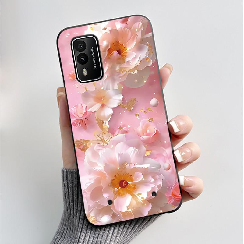 Printed Phone Case For Nokia XR21 Coque Capa Soft Silicone Black Shell Cover Cute Flower Cartoon Casing Fundas