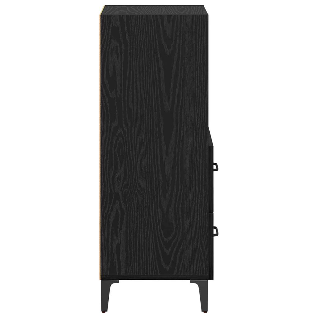 Sideboard in Black Oak Look 34 x 34.5 x 90 cm Engineered Wood