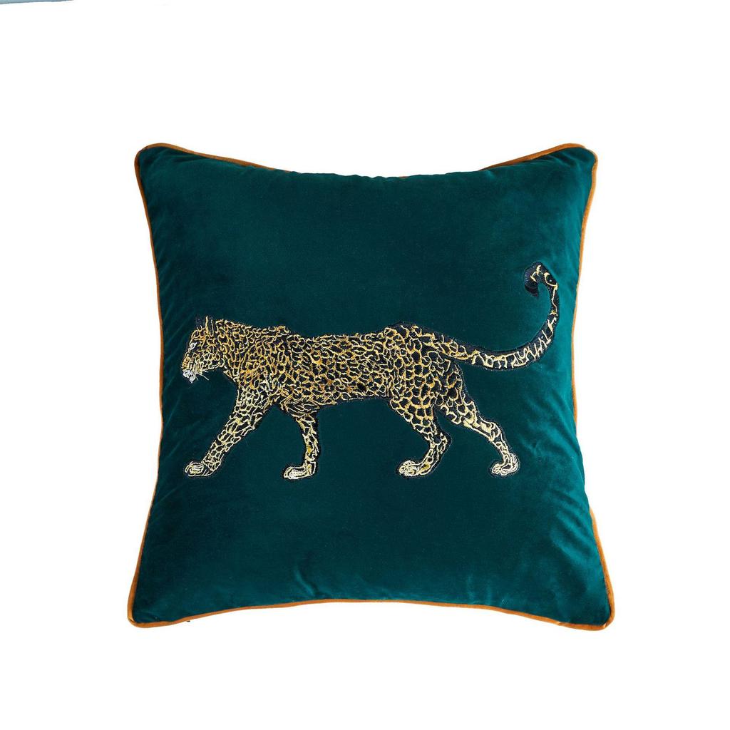 Bestickter Kissenbezug Baumwolle 45x45cm Tierstil Dekokissenbezug für Wohnzimmer Luxuriöse Heimdekoration
