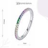 Ring With Colorful Cubic Zirconias S925 Crystals