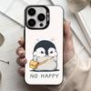 C-Cartoon-N P-Penguin   Phone Case For iPhone17,16,15,14,13,12,11 Plus,Pro Max Black Candy Silver Plated Cover
