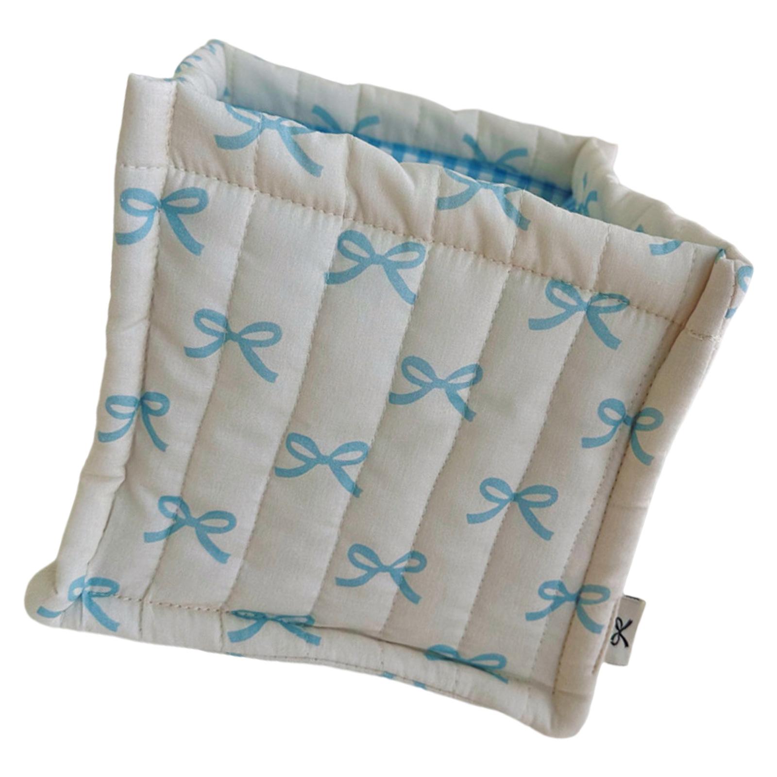 

Стеганая тканевая настольная корзина для хранения вещей для дома и офиса, удобная для хранения канцелярских принадлежностей и косметики синий