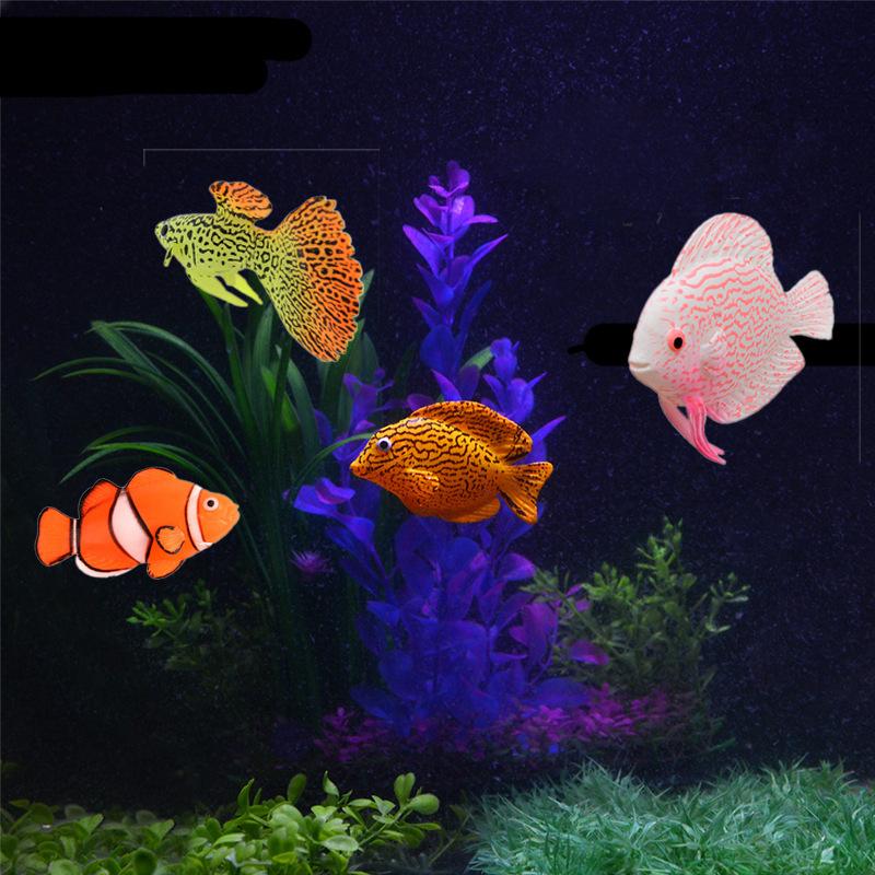 Artificial Aquarium Fish Decorations Silicone Simulation Moving Floating Realistic Fish Vivid Colors Fish Tank Ornaments