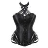 Gothic Halter Neck Steel Bone Side Zipper Corset Slimming Body Shaper Top