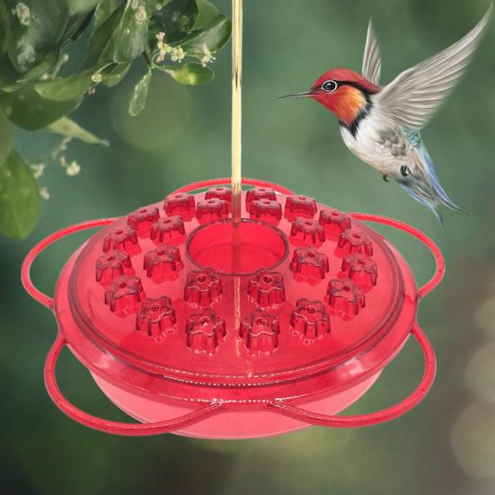 Hummingbird Feeder for Outdoor Hanging Plastic Wildbird Feeder with 24 Feeding Ports And Perch for Outside Patio Garden Lawn Decor