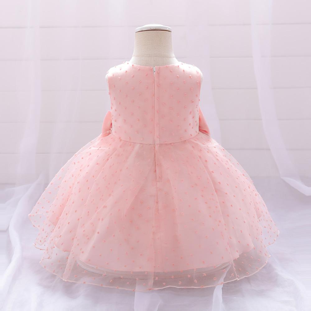 Neujahrskleid Kleinkind Baby Mädchen Kleid Große Schleife Taufe Kleidung für Kinder Erstes Jahr Geburtstag Party Hochzeit Tutu Kleid Taufkleid