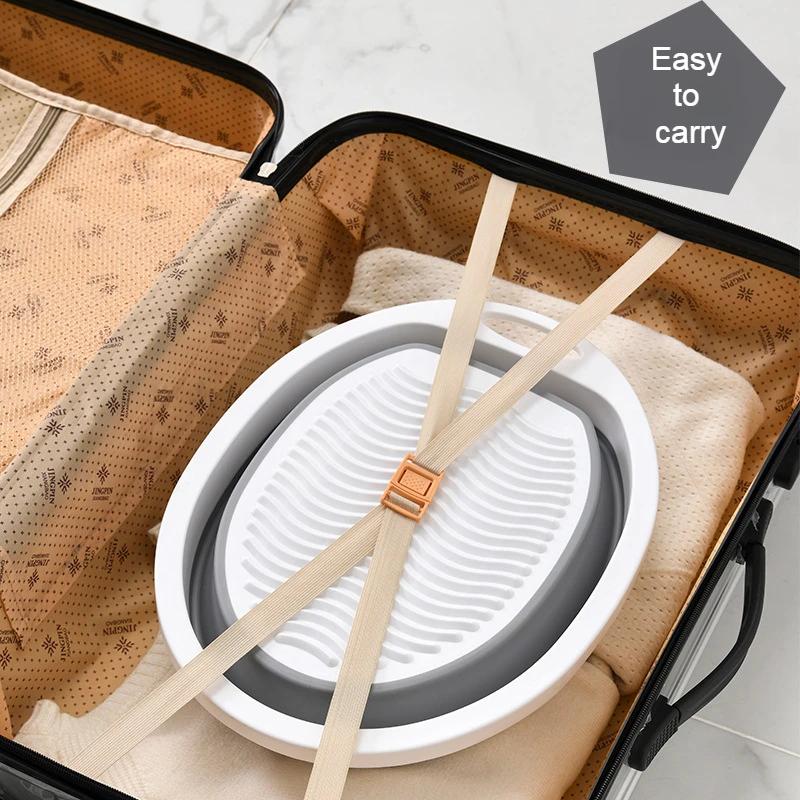 Faltbarer Wascheimer Waschbrett Unterwäsche Socken Handwaschbecken Waschbrett Badezimmer Schrubben Reinigung Für Zuhause Schule Wohnheim