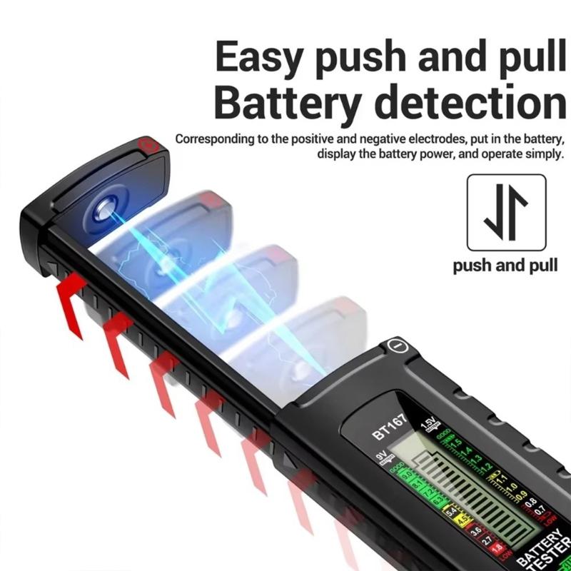 Digital Battery Capacity Tester Accurate Measurement LCD Display for Button Cell Battery Double A/Triples A Battery