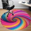 1pc Colorful Swirl Pattern Chair Carpet for Office, Round Non-Slip Durable Large Size Office Carpet, Suitable for Office, Beautiful Decoration