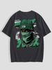 T-shirt Grafica da Uomo - Casual & Ampia T-shirt a Maniche Corte Dark Academia Top Oversize Larghi T-shirt Nero