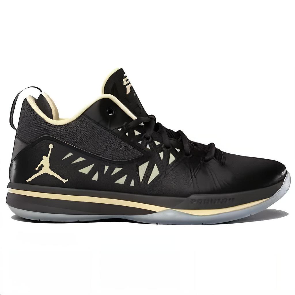 Jordan CP3 5 Cushioning Abrasion Resistant Cushioning, Wear Resistant Mid top Basketball Shoes Men's Black Yellow 487428-015