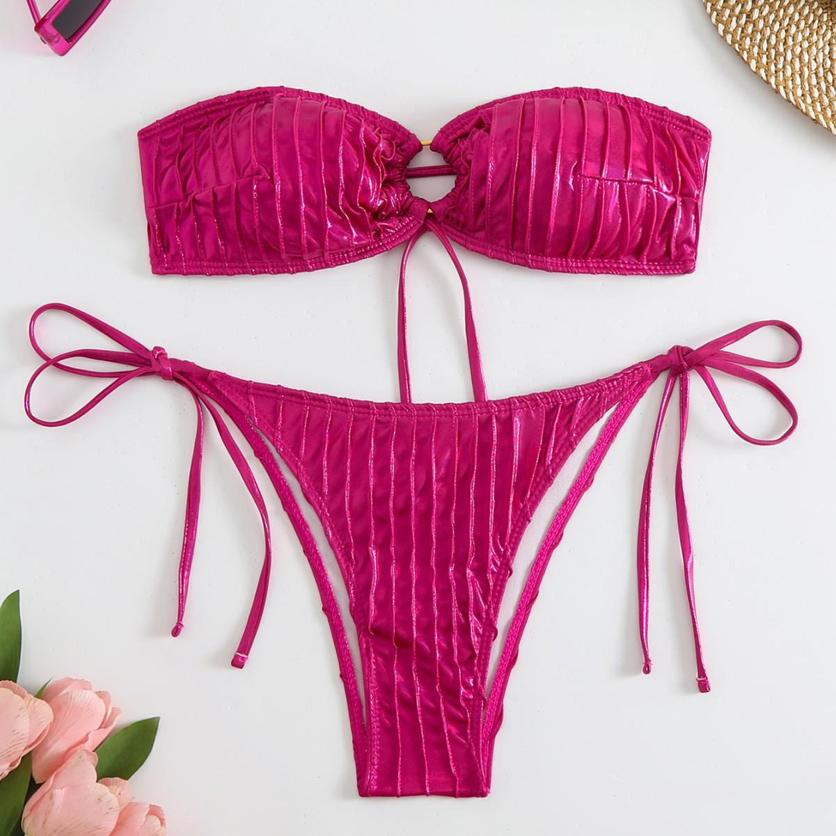 

Solid Color Bikini Set for Women Medium розы красного