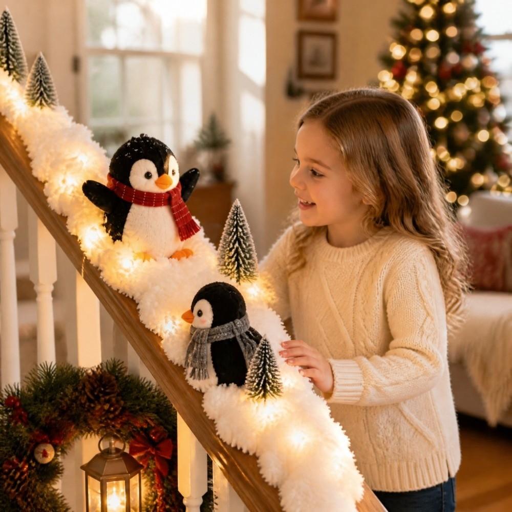 Illuminating Christmas Stair Snow Decor 40*20cm Snow Scene Decoration Party Decoration