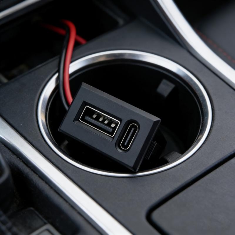 Lamp Charging Socket with Cable Connectors USB Female Base Type C Double Layer Socket 2 Port Adapter for LED Light Toys