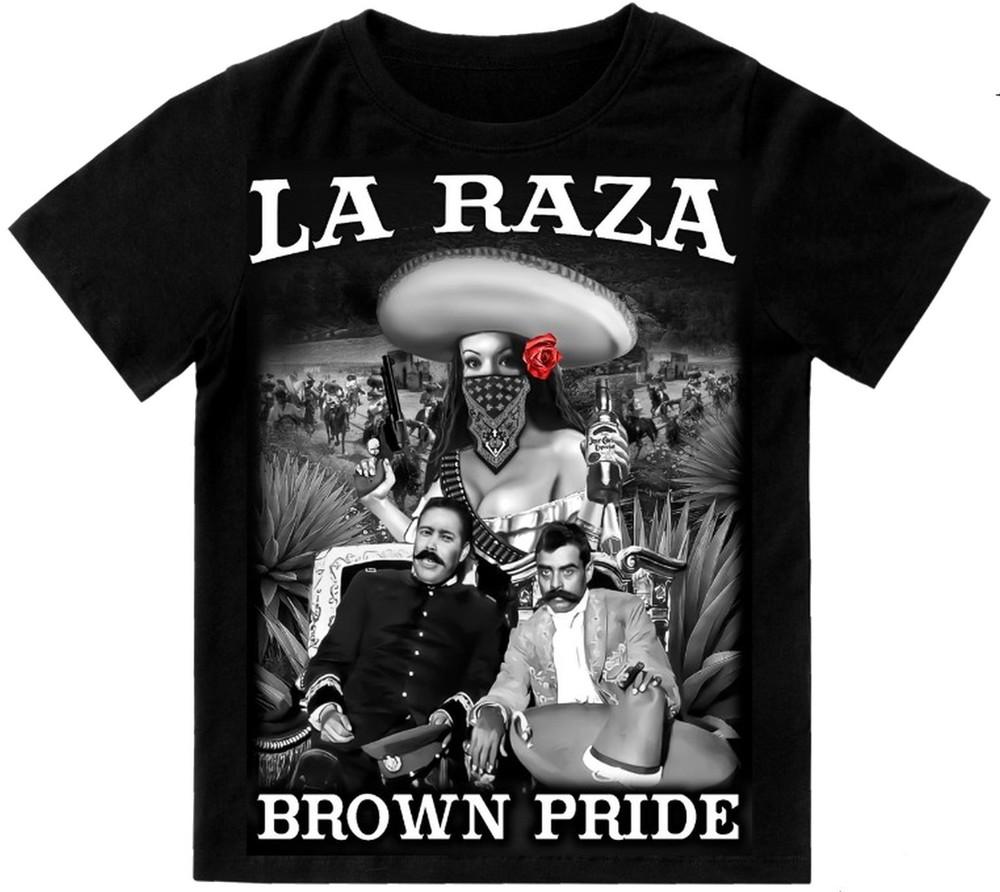La Raza Brown Pride Mens T-Shirt Print On Shaka Wear Heavyweight Tee Unisex T-Shirt XL