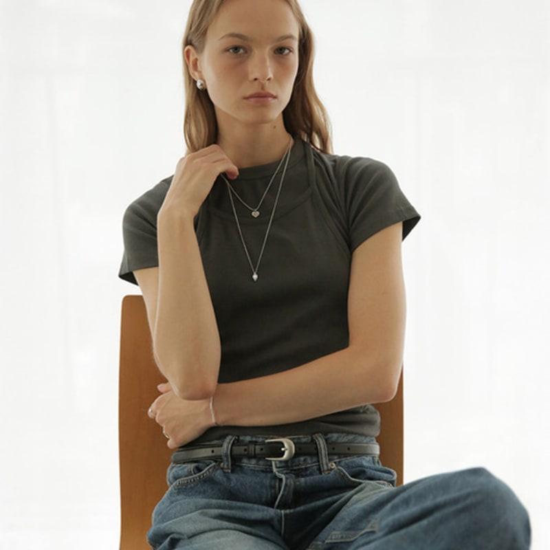 modernlike silver 925 pepper long necklace