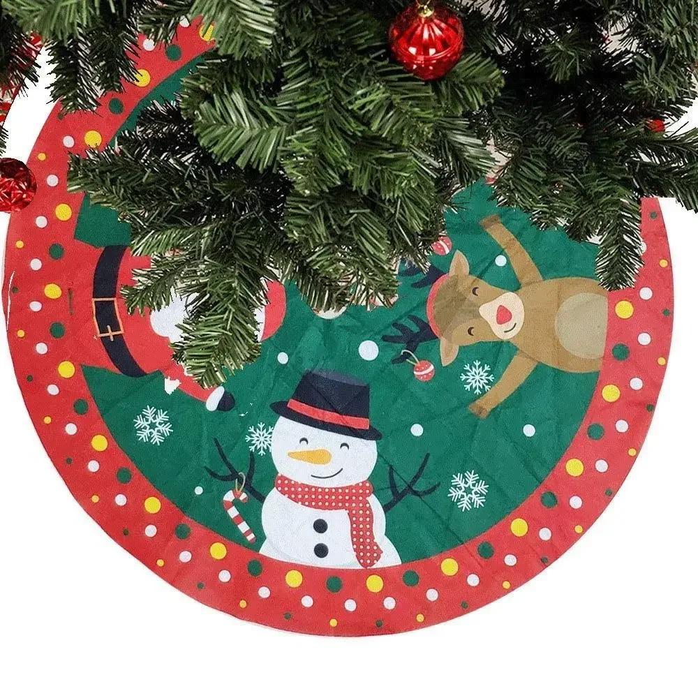 Party Decor Christmas Tree Skirt Happy New Year Merry Christmas Outdoor Blanket Snowman Santa Elk Tree Accessories