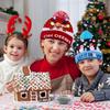 Flashing LED Christmas Beanie Knit Hat Winter Snow Cap Light Up Knitted Cap Holiday Party Favors for Adults