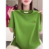 Women's High-End Fashionable Printed Short-Sleeve T-Shirt, Loose Fit, Round Neck, Slimming, Versatile Casual Top 