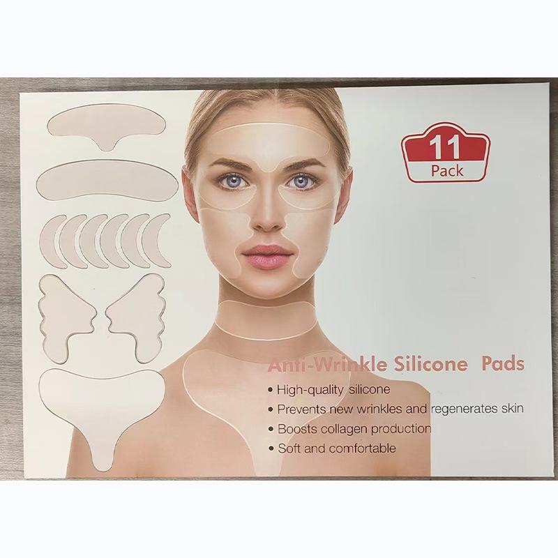 

Reusable Silicone Anti-Wrinkle Patch Set: Neck, Forehead, and T-Shaped Breast (11 Pieces) One Size