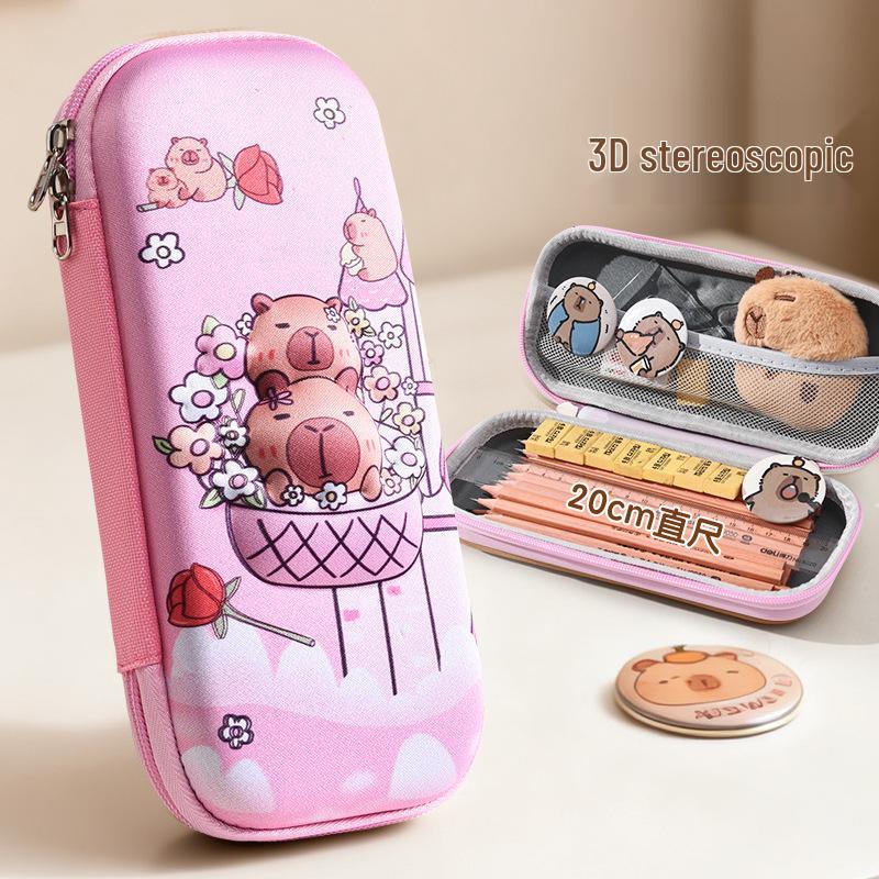 EVA 3D Capybara Pencil Case - Large Capacity Cartoon Pencil Box for Kids