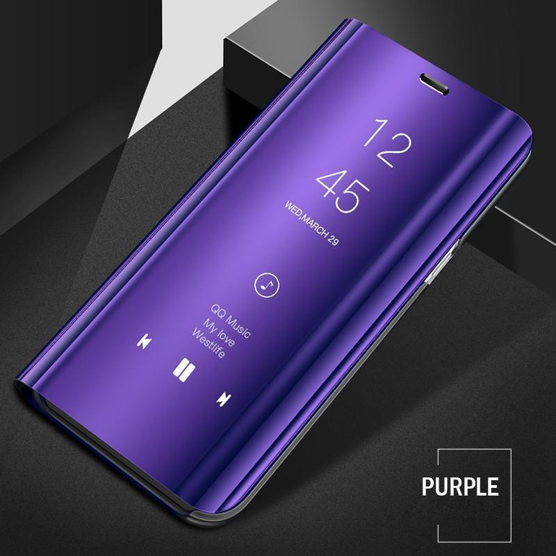 Mirror Screen Leather Wallet Flip Smart Phone Case Cover for Samsung S24 S23 Plus A52 A72 A05 A13 A14 A15 Huawei Honor Xiaomi Redmi Note 13 12 11 Pro