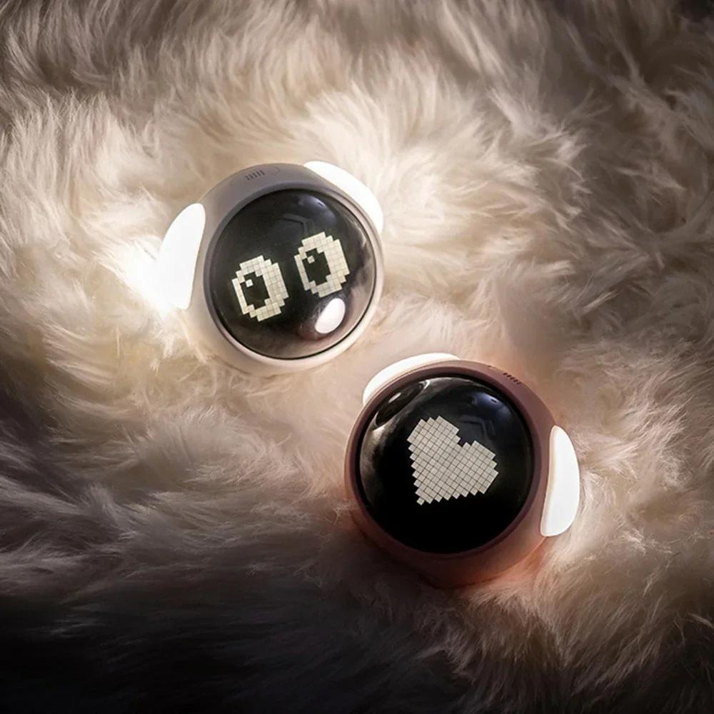Dětský budík Multifunkční digitální emoční stolní hodiny se světlem Roztomilý kreslený noční budík pro děti USB nabíjení