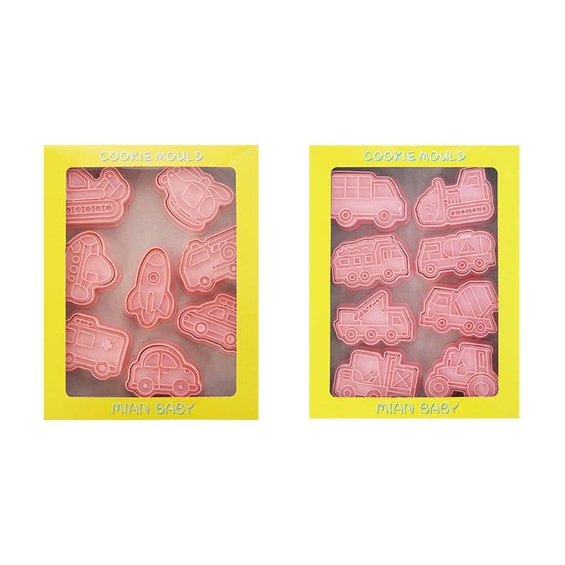 

16-piece Cartoon Car Biscuits Mold Cute 3d Vehicle Pressing Cookie Cutting Mold Fondant Baking Mold Kitchen Tool 1