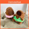 Swimming Capybara Circle Plush Keychain Doll Pendant Bag Decoration Kids Gift