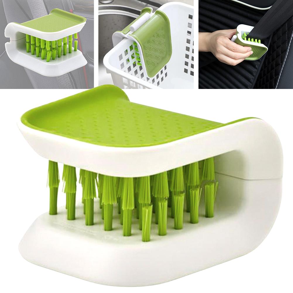 Car Interior Openable Cleaning Brush Double Sided U Type Foldable Folding Tray Sponge Diamond Brush U Shape Kitchen Washing Tool