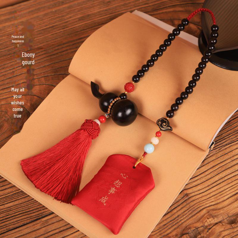 

«Автомобильная подвеска в виде тыквы-горлянки из китайского сандалового дерева для безопасного путешествия — высококачественный автомобильный аксессуар для мужчин и женщин»