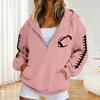 Damen Half-Zip Kapuzen-Rugby Pullover Sweatshirt für Partner-Partnerlook