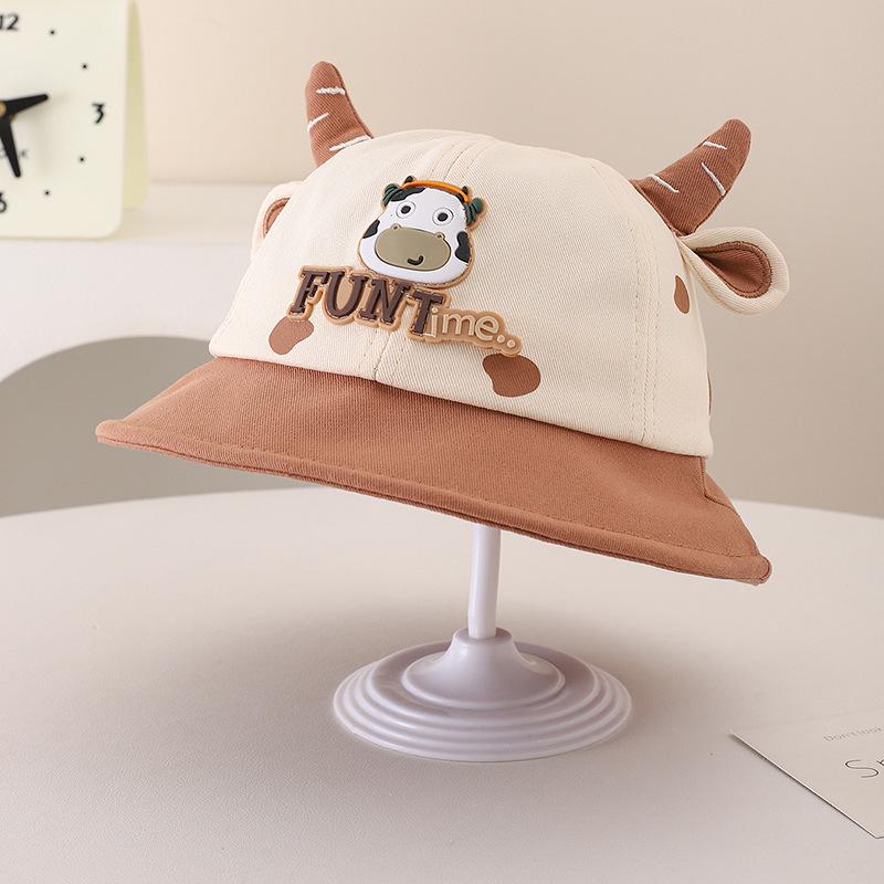 Spring 2026 Cartoon Cow Baby Bucket Hat - Adorable Sun Protection for Boys & Girls