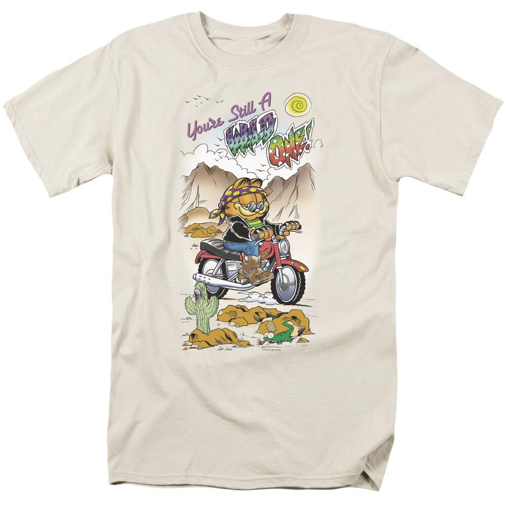 26 Garfield Wild One T Shirt Mens Licensed Cat Jim Davis Comic Tee Cream Unisex T-Shirt XXL
