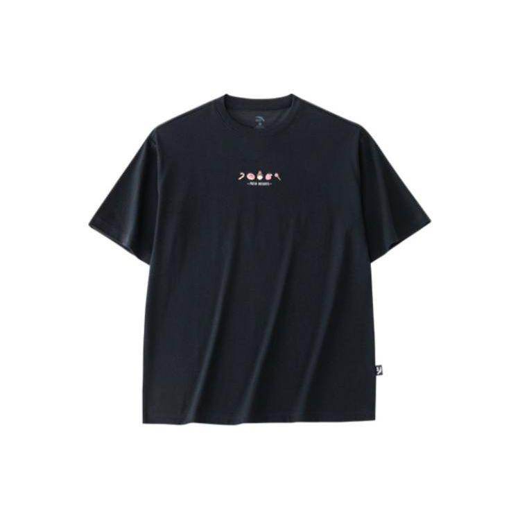 

Anta Футболка Lifestyle Series с круглым вырезом и принтом в виде буквы, быстросохнущая, свободная, с коротким рукавом и заниженной линией плеч, женская, базовая, черная 962428114-4 XS