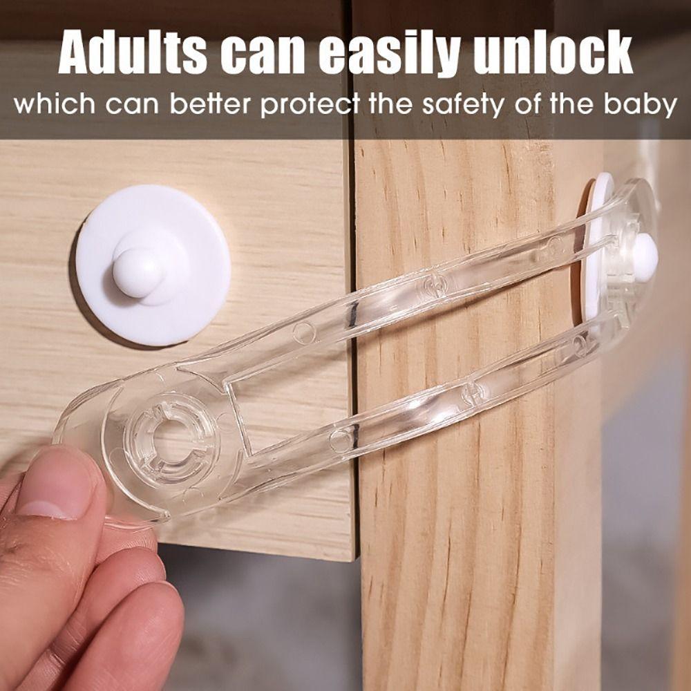 5Pcs Furniture Accossory Child Safety Lock ABS Plastic Fridge Cabinet Door Drawer Fixed Locks Portable Transparent