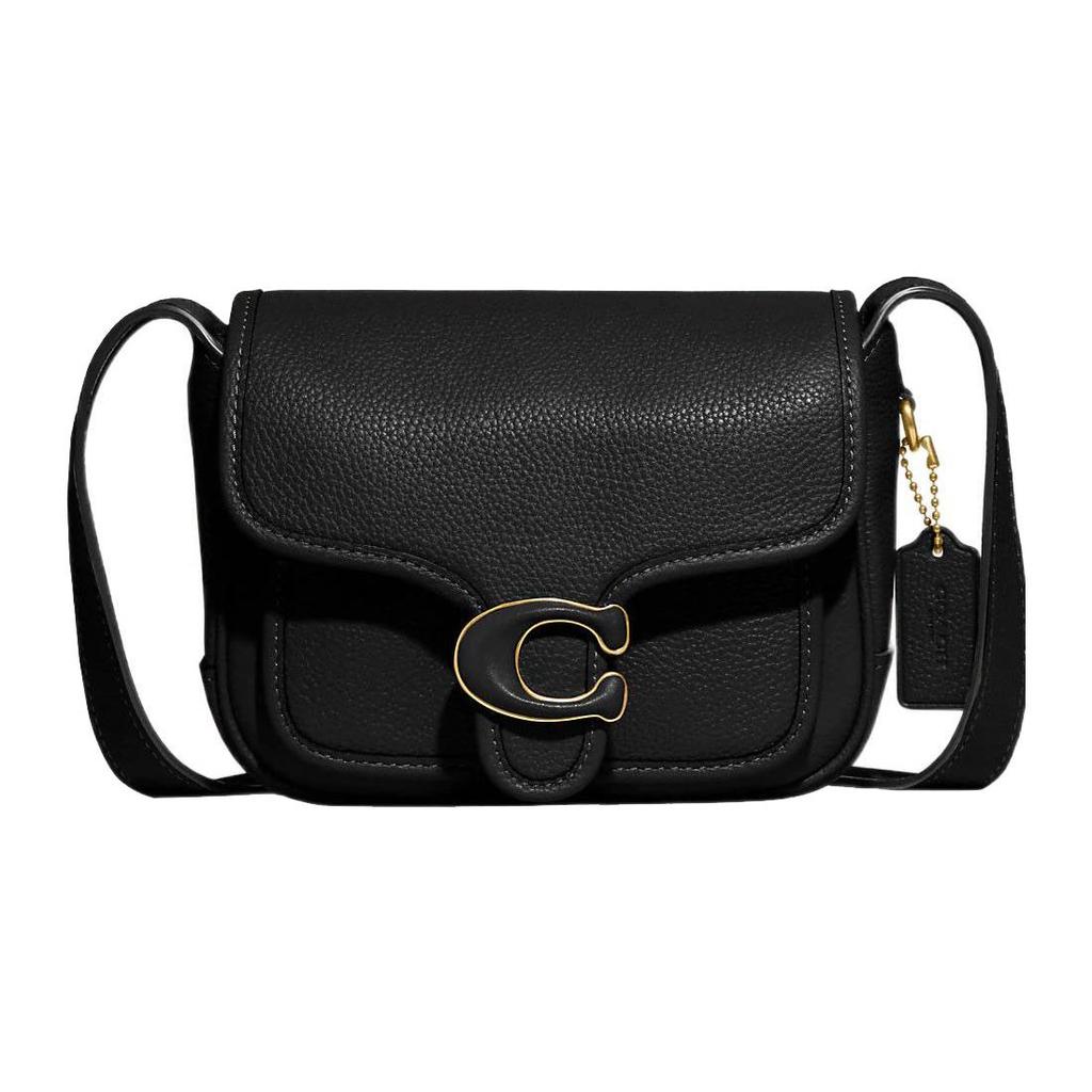 Coach Tabby 18 Solid Color Magnetic Flap Pebble Grain Leather With Exquisite Calfskin Shoulder Crossbody Bag Small Women bags Black CJ846-B4BK