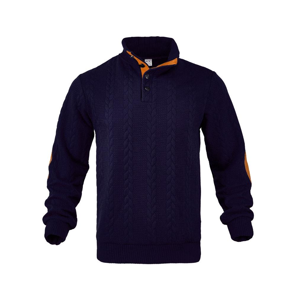 Frühling/Herbst Schwergewicht Jacquard Herren Button-Down Stehkragen Patchwork Henley Langarm Casual Sweatshirt