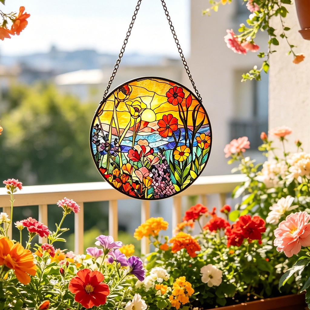Buntglas Fenster Hängende Puzzle Anhänger Garten Küche Wintergarten Heimdekoration